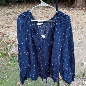 Universal Thread Dark Blue Floral Blouse